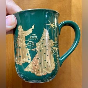 Otagiri Japan Christmas Holiday Mary Joseph Mugs Green Otagiri